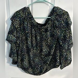 Worthington Black and Green Blouse